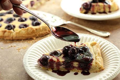 Cherry Ricotta Pie (Pizza Dolce) with Port Cherry Sauce