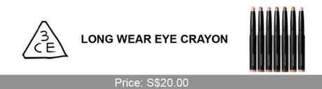 3CE long wear eye crayon