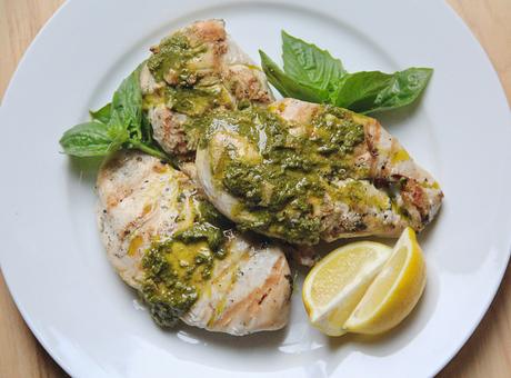 The Best Basil Pesto & Grilled Garlic Chicken 30Aeats.com #BestRecipes