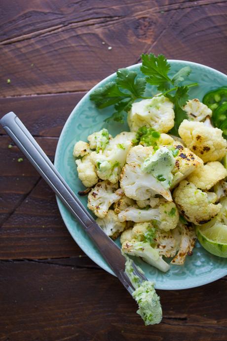 Grilled Cauliflower with Jalapeno Lime Butter