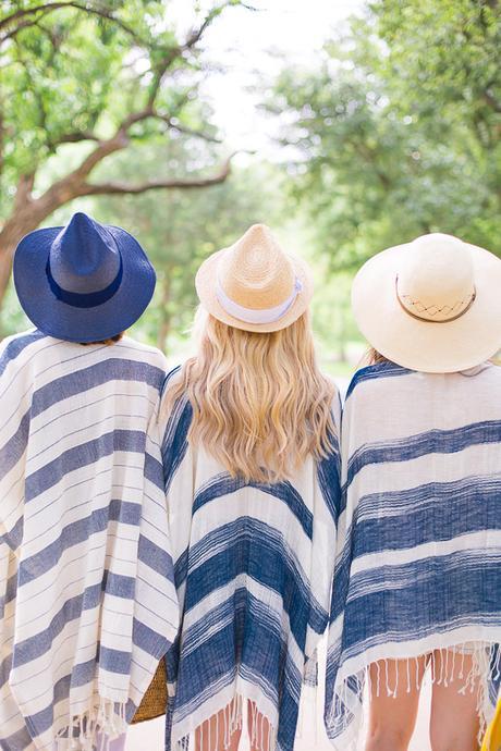 chic at every age, beach swimsuit coverup, how to wear a poncho, summer straw hats