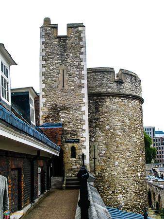 Walking the walls of the Tower of London.