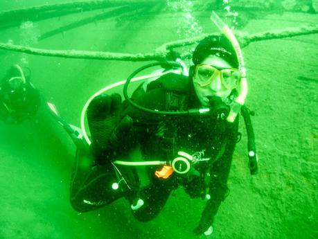 adventures in wreck diving in Okanagan Lake, British Columbia, Canada