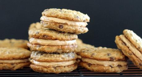 Peanut Butter Oatmeal Chocolate Chip Cookie Sandwiches