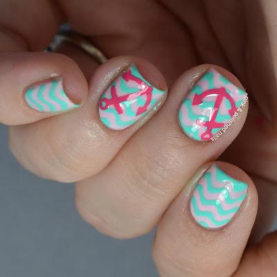 Girly Nautical Nails