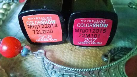 Maybelline Color Show Lipstick in Orange Icon & Cherry Crush Review
