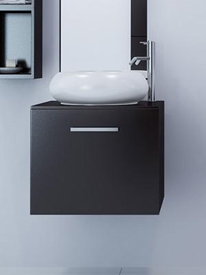 orion single vessel sink vanity small tiny petite bathroom floating modern design oak hardwood porcelain