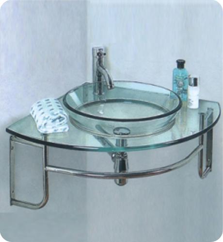 ordinato single bathroom vanity petite small tiny floating modern design glass stainless steel corner towel bar