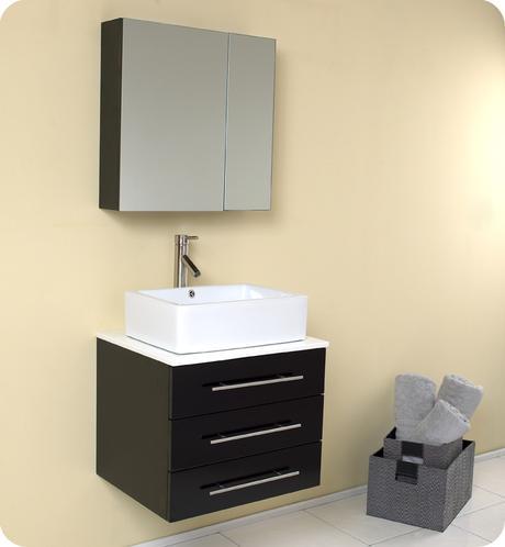 modella single vessel sink vanity small tiny petite bathroom floating modern faucet sink white marble