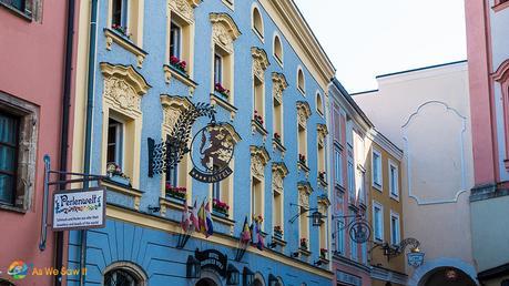 Quaint Medieval signs still remain in Passau, Germany