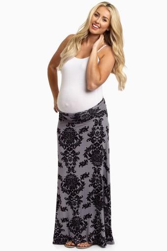 PinkBlush Print Maxi Maternity Skirt