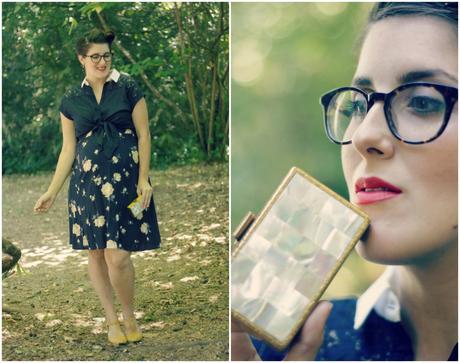 Maternity Style: victory rolls and a vintage clutch | www.eccentricowl.com