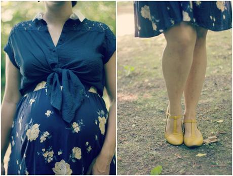 Maternity Style: victory rolls and a vintage clutch | www.eccentricowl.com