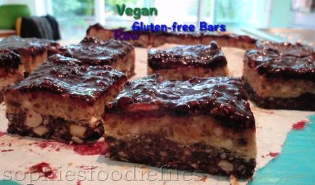 Raw Vegan Gluten-free blackberry caramel nougat bars!