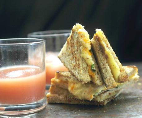 Cheese Carrot Chilli Sandwiches: Guest Post