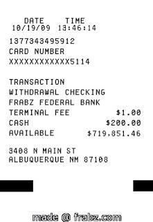 Fake ATM Receipt Generator