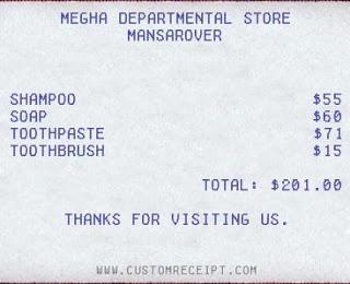 Custom Fake Receipt