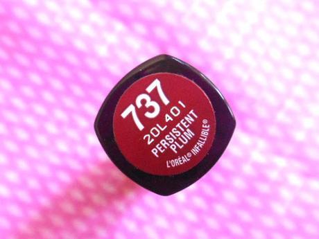 L'Oreal Paris Infallible Le Rouge Lipstick Persistent Plum : Review, Swatch, FOTD, LOTD