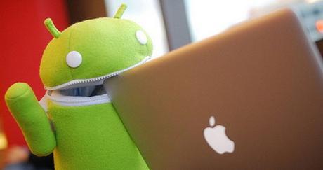 Android Biting Apple