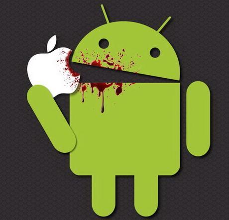 Android Eating Apple