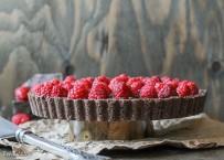 No Bake Raspberry Chocolate Tart (Paleo, Vegan, GF)