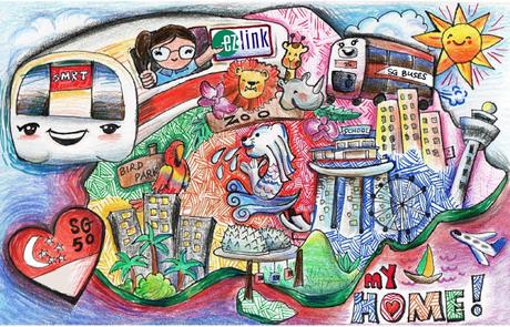 Get The 4 Winning Designs Of ‘My Journey, My Home’ SG50 Card Design Art Competition To Support Dyslexia Association of Singapore!