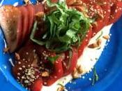 Healthy Recipe: Croatian Heirloom Tomato Peach Salad with Lemony Tofu Cream