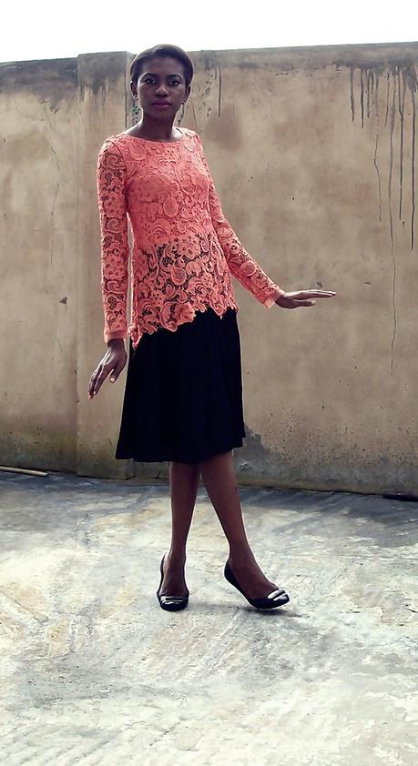 Earthy Orange Guipure Lace Shirt