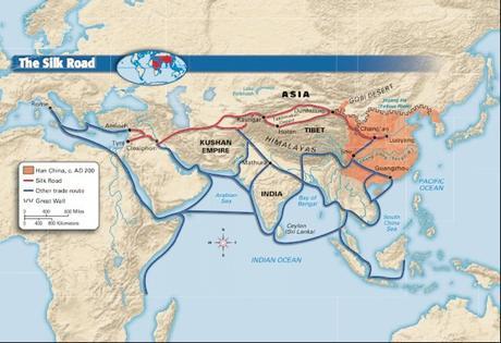 Three routes of silk road