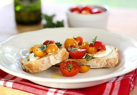 Warm Tomato and Mozzarella Bruschetta