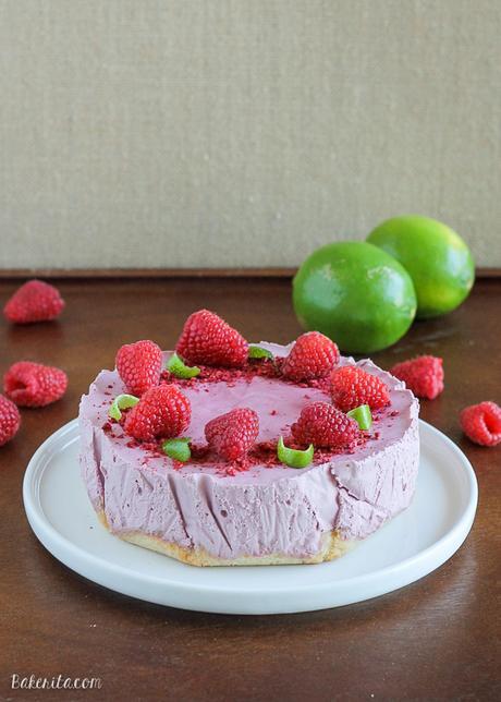 Vegan Raspberry Lime Cheesecake with Coconut Crust