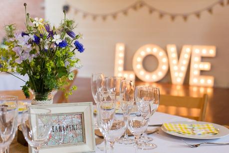 Barmbyfield Barn Wedding Photography Country Chic wedding details with wildflowers