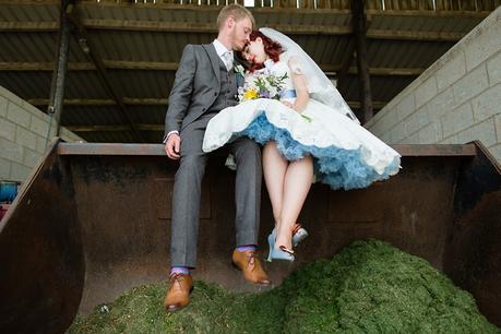 Barmbyfield Barn Wedding Photography Quirky Relaxed Informal Bride and Groom Portraits