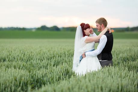 Barmbyfield Barn Wedding Photography Bride & Groom Portraits in Barley Field