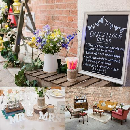 Barmbyfield Barn Wedding Photography Country Chic wedding details with wildflowers