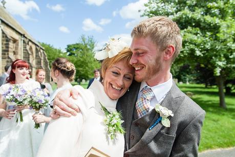 Barmbyfield Barn Wedding Photography St Catherines Church greeting guests