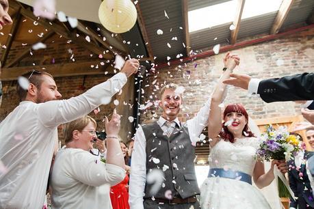 Barmbyfield Barn Wedding Photography Relaxed Informal Confetti