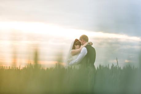 Barmbyfield Barn Wedding Photography Bride & Groom Portraits in Barley Field