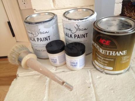 My Annie Sloan paints and Annie Sloan brush. I have a small one and a large one.