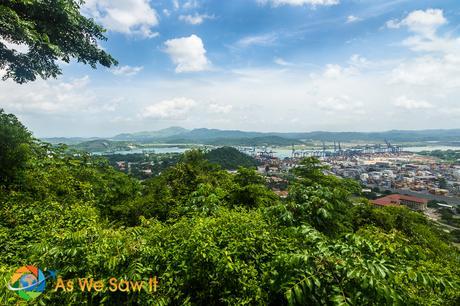 View of the Panama Canal from the top of Ancon Hill.