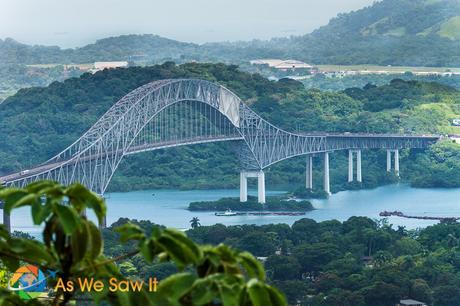 Close up of the Bridge of the Americas from the top of Ancon Hill.