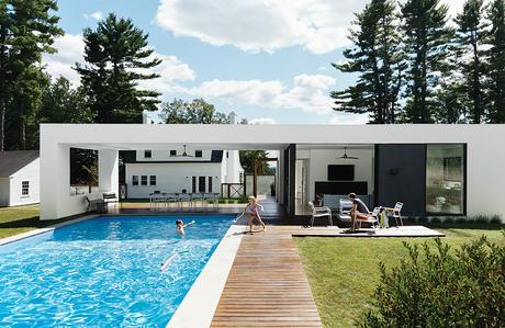 Boston prefab guest home and pool with Sears Roebuck kit house from 1928