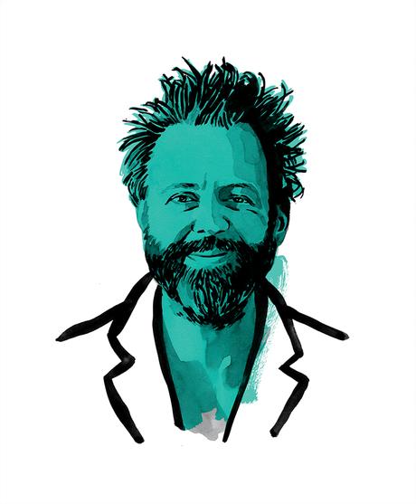 Illustration of Michael Young by graphic artist Sam Kerr