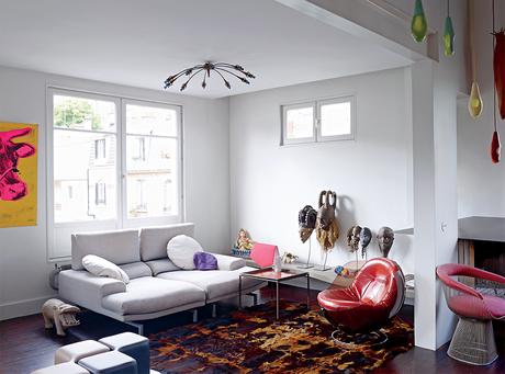 Living room in Nicolas Roche's Paris apartment