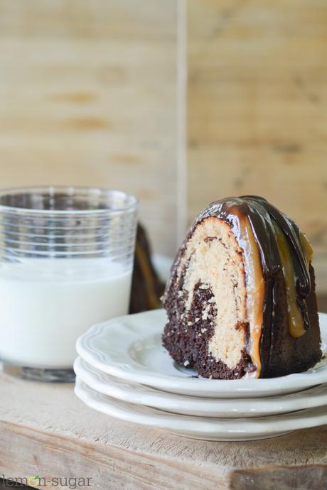 Chocolate Peanut Butter Swirl Bundt Cake