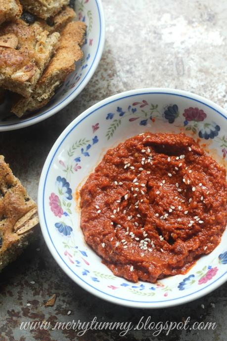 Muhammara: Red Bell Peppers and Walnut Dip: Turkish Dip: Middle Eastern Dip