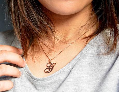 1 Namestylish -Rose Gold Hilary Duff Style Initial Necklace - Gen-zel.com