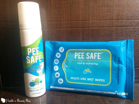 Pee Safe Toilet Sanitizer and Multi-use wipes