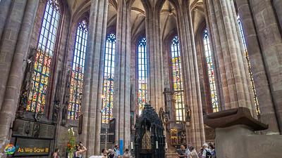 Inside St Sebaldus a church we visited on our Nuremberg river cruise
