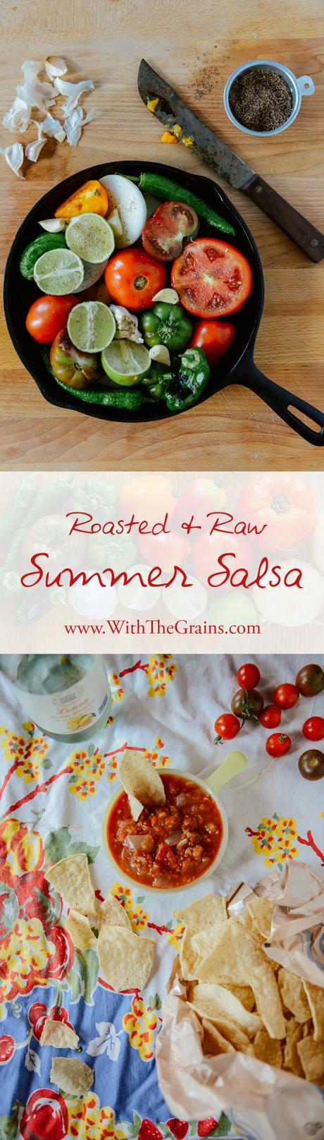 Roasted & Raw Summer Salsa // www.WithTheGrains.com